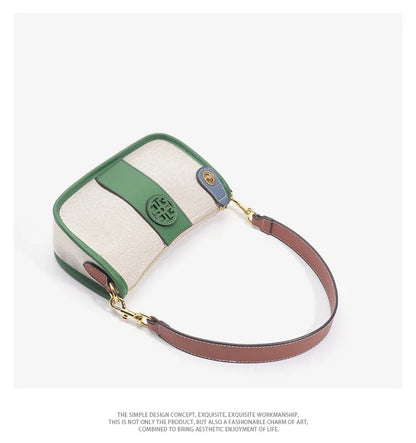 TB 2024 New Fashion Casual Armpit Bag Light Luxury Trendy Canvas Messenger BagShoulder Bag Womens Handbag