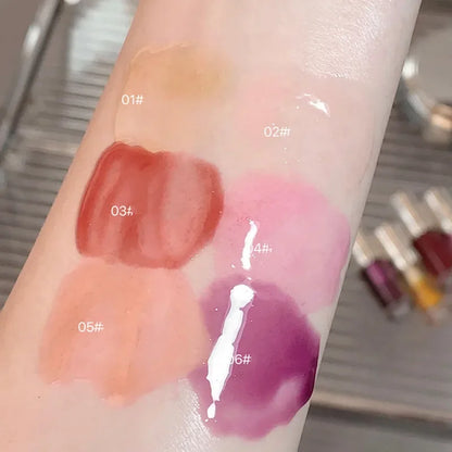 Moisturizing Glass Lip Oil Purple Jelly Violet Transparent Plumper Lip Gloss Makeup Nutritious Liquid Lipstick Brush Lip Care