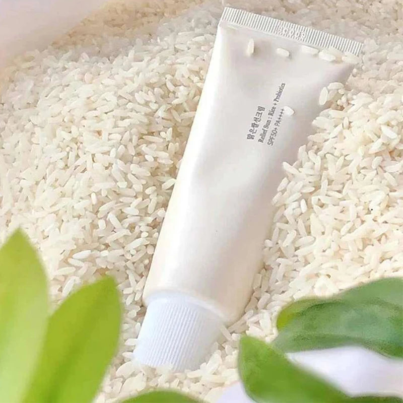 SPF50+ Sunscreen Korean Rice Probiotic Solar Blocker Skin Whitening Cream Anti UV Sun Block Facial Moisturizer Seaside Sunblock