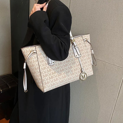 Tote Big Bag Women's New Retro Printed Letter Large Capacity Shoulder Handbag