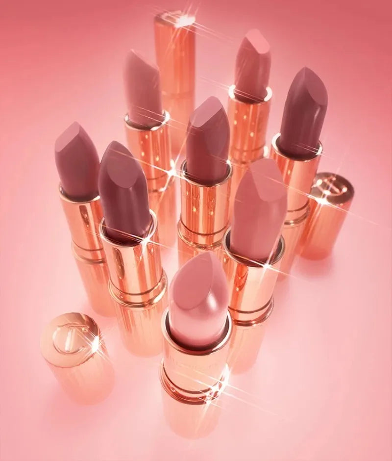 Charlotte Tilbury Shimmer Makeup Air Cushion Lip Gloss Small Gold Tube 7-color Lipstick Show Complexion Celebrity Same Makeup