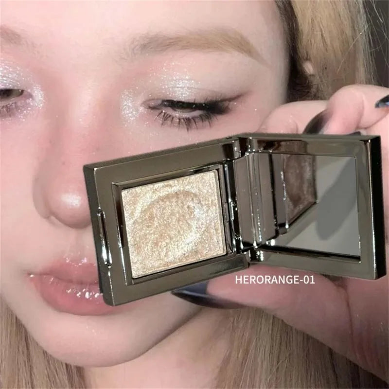 Diamond Monochrome Highlighter Eyeshadow Palette Chameleon Metallic Green Brighten Eye Shadow Fine Flash Eye Makeup Cosmetic