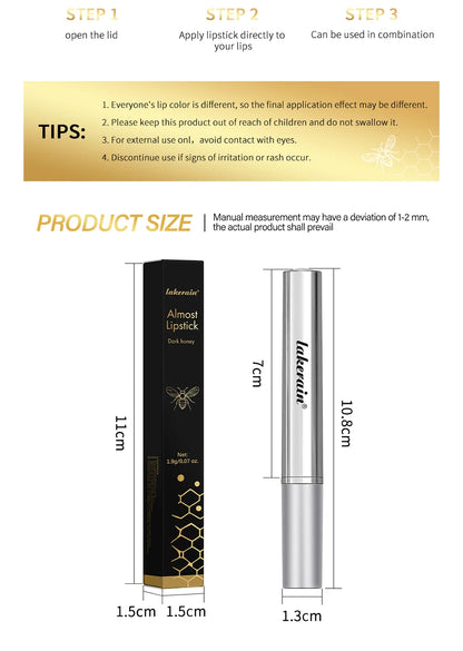 Tinted Lip Balm in Black Honey Vitamin E Smooth Almost Lipstick Nourishing&Moisturizing Enhancing Natural Color Lip Care Makeup