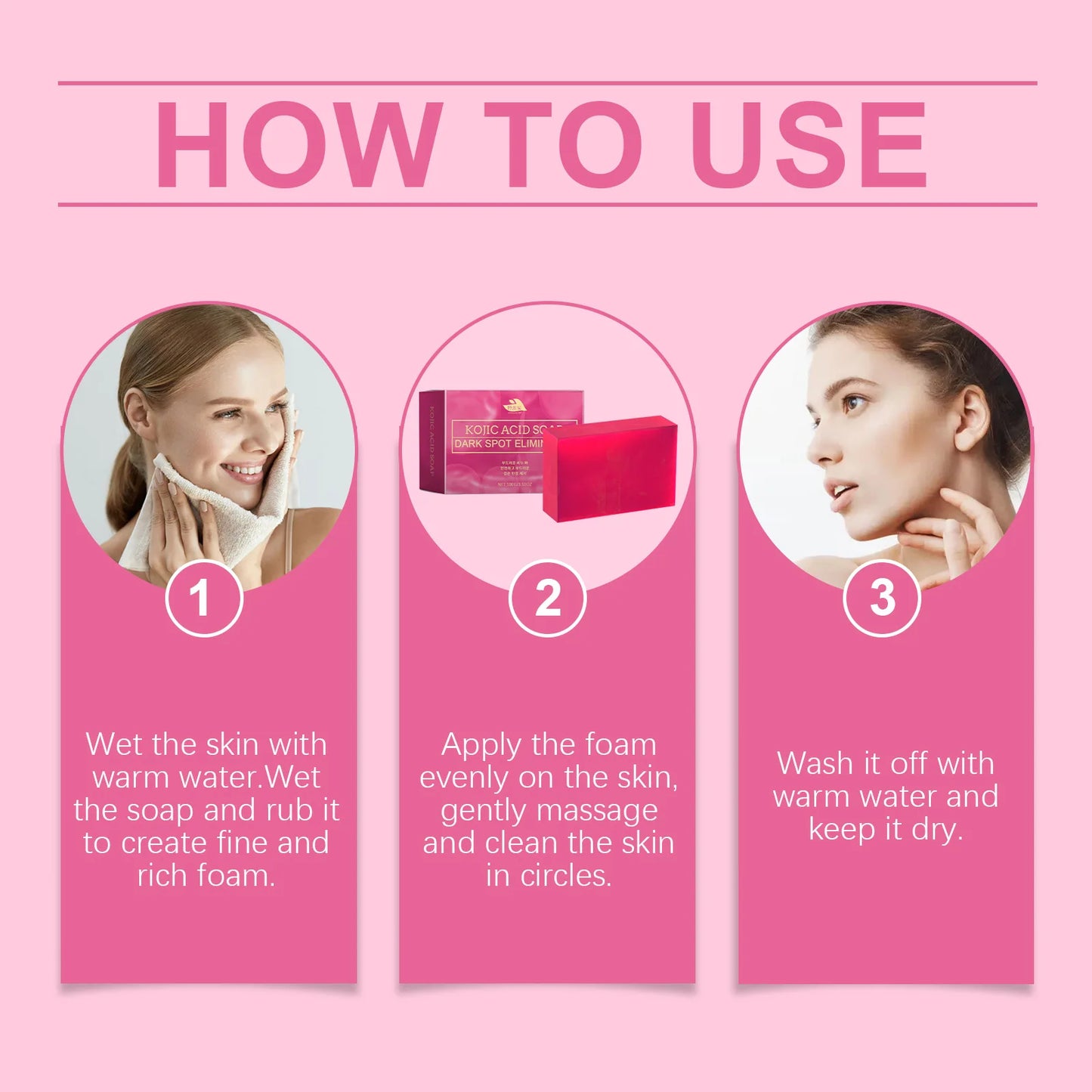 Hanchobit Kojic Acid Dark Spot Remover Soap Remove Acne Refreshing Lighten Skin Brightening Turmeric Facial Cleansing Soap 100g