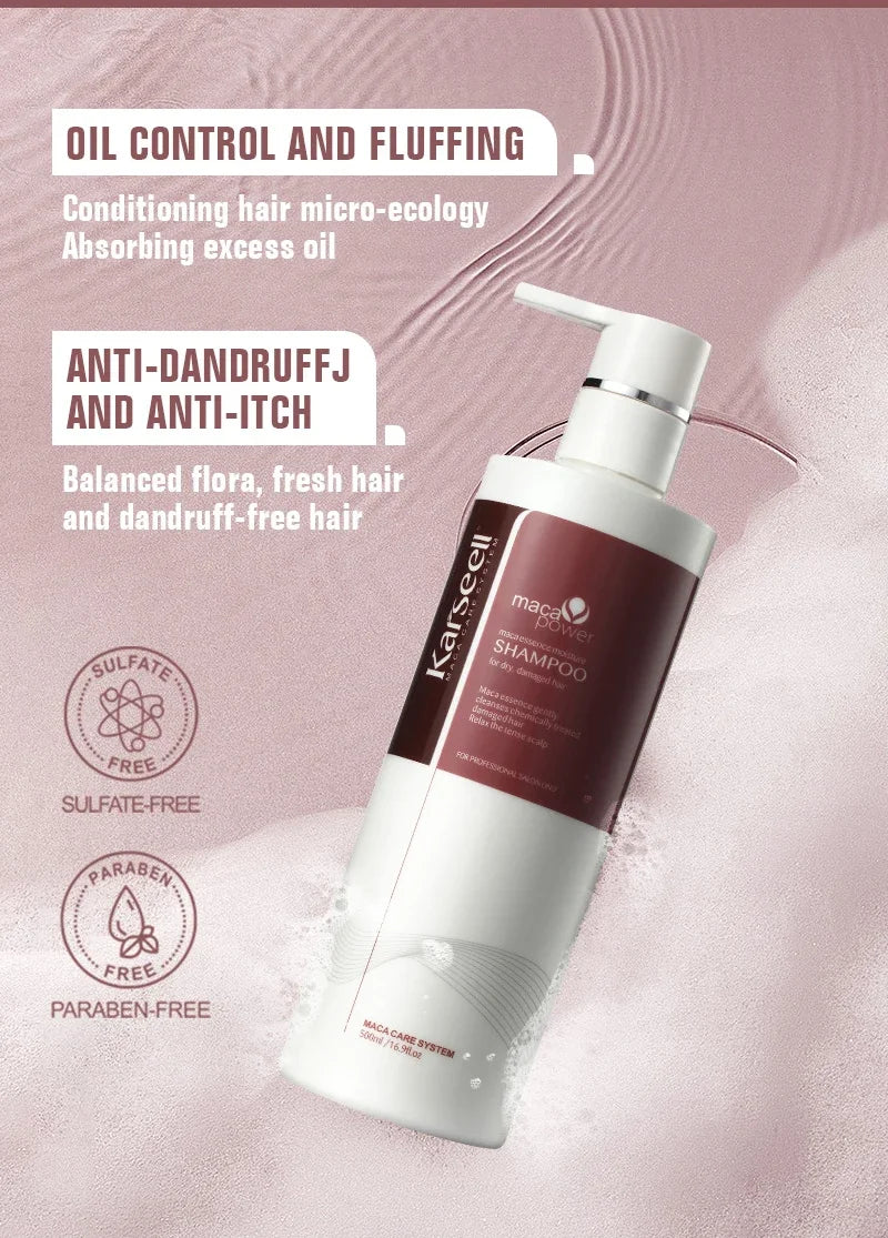 Original Karseell 500ml Moisture Shampoo Argan Oil  Moisturizing Smooth Shampoo Hair Care Set 1/2/3pcs for Dry and Damaged Hair