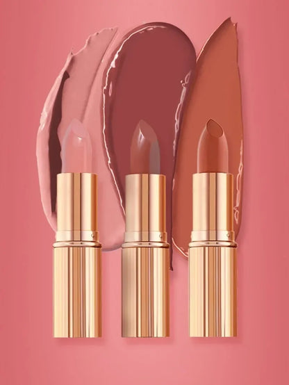 Charlotte Tilbury Shimmer Makeup Air Cushion Lip Gloss Small Gold Tube 7-color Lipstick Show Complexion Celebrity Same Makeup