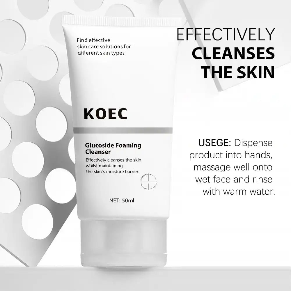 50ml KOEC Glucoside Foaming Cleanser Effective Cleanse Low-Foaming Oily Skincare Remain Moisture Coco-Glucoside Decyl-Glucoside