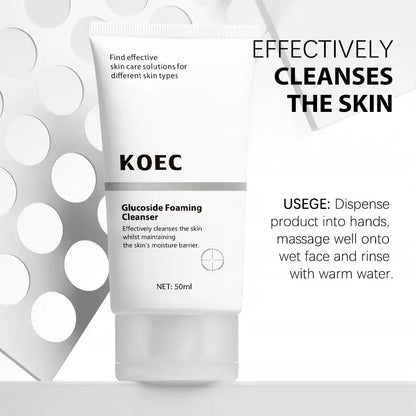 50ml KOEC Glucoside Foaming Cleanser Effective Cleanse Low-Foaming Oily Skincare Remain Moisture Coco-Glucoside Decyl-Glucoside