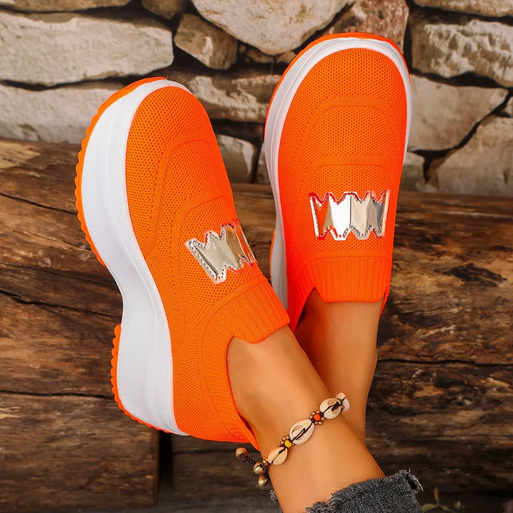 Women Platform Sneakers Casual Slip on Fashion Loafers Shoes Ladies Outdoor Breathable Tennis Sneakers Woman Zapatos De Mujer