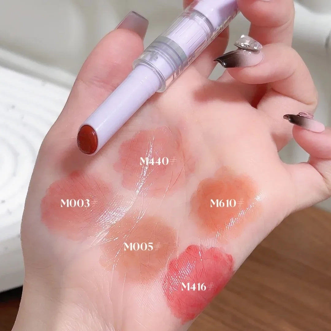 Mirror Glass Solid Lip Gloss Water Light Round Tube Lipstick Clear Oil Jelly Lip Glaze Natural Nude Moisturizing Makeup Tint