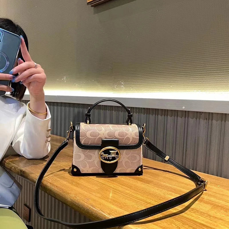 Brand premium women's bag graffiti box small square bag 2024 new autumn and winter designer handbag single shoulder crossbody ba