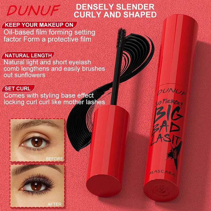 DUNUF Waterproof Mascara Eyelashes Lengthening Long Lasting Silky Lash Black Eyelashes Extension Make Up Beauty Eye Korean Cosmetic