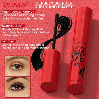 DUNUF Waterproof Mascara Eyelashes Lengthening Long Lasting Silky Lash Black Eyelashes Extension Make Up Beauty Eye Korean Cosmetic
