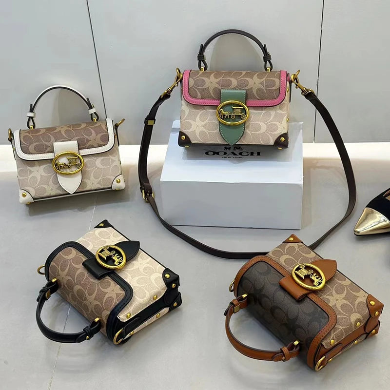 Brand premium women's bag graffiti box small square bag 2024 new autumn and winter designer handbag single shoulder crossbody ba