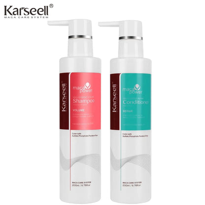 Original Karseell Volume Shampoo and Conditioner Argan Oil Moisturizing Smooth Leave in Cream Curl Defining Cream Hair Care Set
