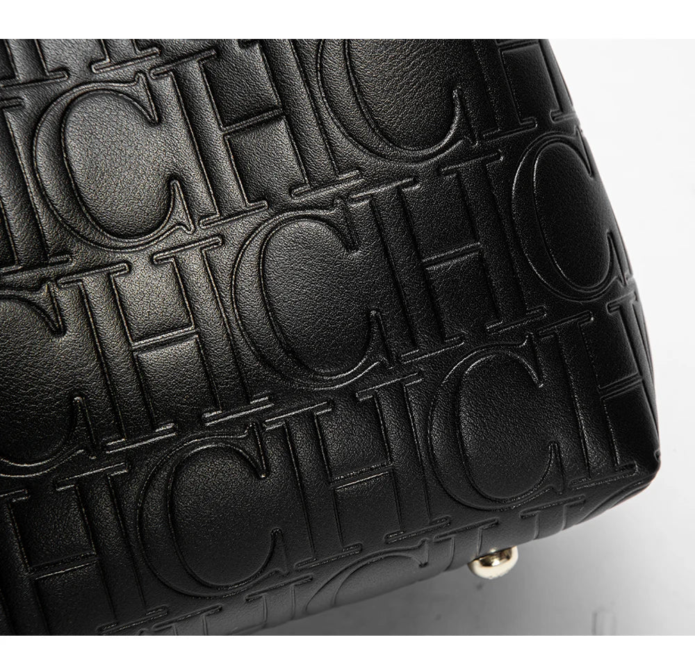 CHCH Women's Tote Bag New Steel Embossed Handheld Bun Mother Shopping Bag