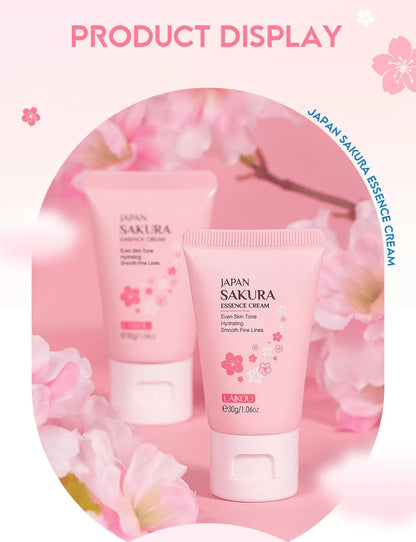 2Pcs Sakura Whitening Face Cream Wrinkle Remover Serum Anti-Aging Fade Fine Lines Lift Firming Essence Brighten Smooth Skin Care