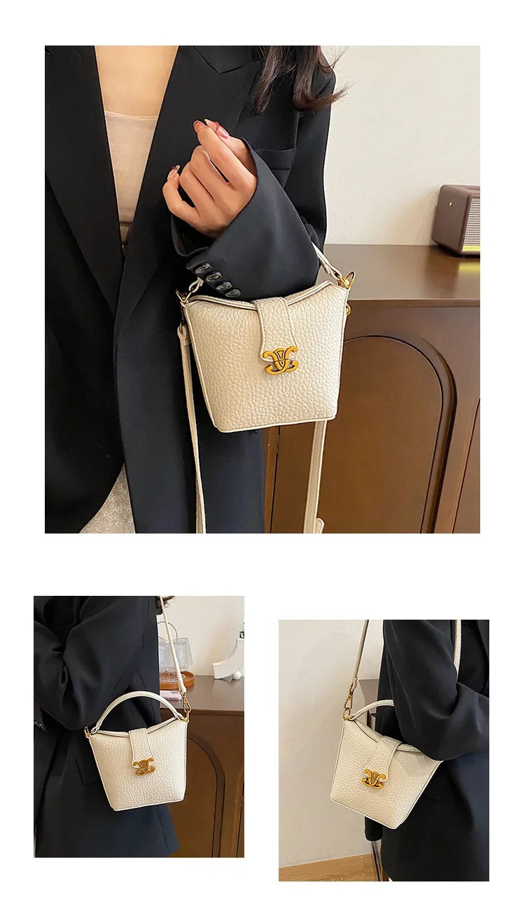 2025 New Arrival! Small Bucket Bag with Chic Design - Lightweight, Versatile Shoulder/Crossbody Carry, Small Fresh Aesthetic