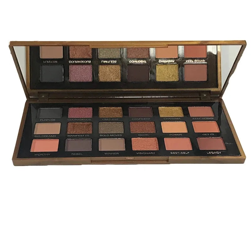 18-Color Eyeshadow Palette – Matte & Glitter, High Pigment, Long-Lasting, Smudge-Proof, Perfect for Daily & Party makeup