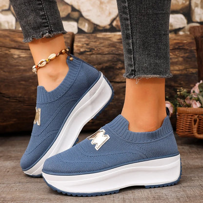Women Platform Sneakers Casual Slip on Fashion Loafers Shoes Ladies Outdoor Breathable Tennis Sneakers Woman Zapatos De Mujer