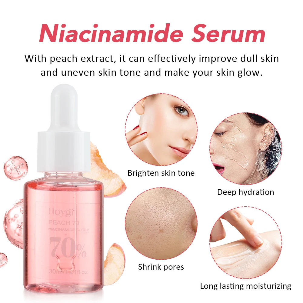 30ml Niacinamide Serum Melanin Removal Fade Melasma Dark Spots Corrector Shrink Pores Hyaluronic Acid Moisturizing Skin Care