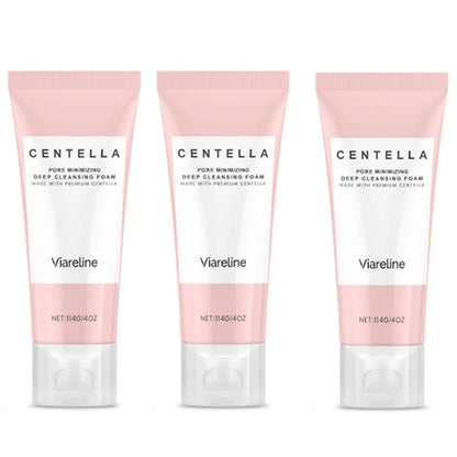 1/2/3/5 Pcs Centella Pore Minimizing Deep Cleansing Foam,Facial Skin Cleanser Moisturizing Soothing,Remove Pore-Clogging Debris