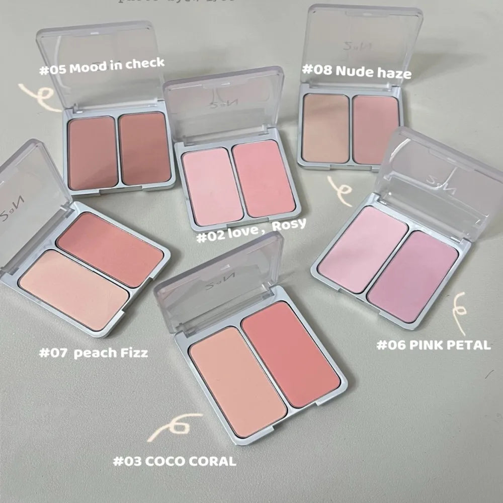 2aN Korean Two-color Blush Matte Brightening Low Saturation Shrinking And Expanding Natural Two-in-one Blush Makeup Cosmetics