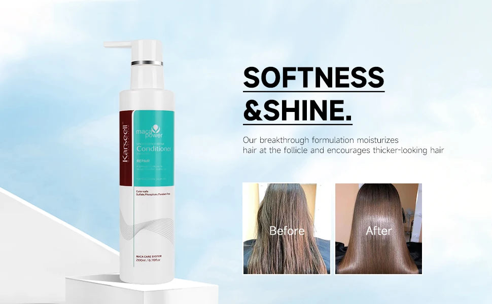 Original Karseell Volume Shampoo and Conditioner Argan Oil Moisturizing Smooth Leave in Cream Curl Defining Cream Hair Care Set